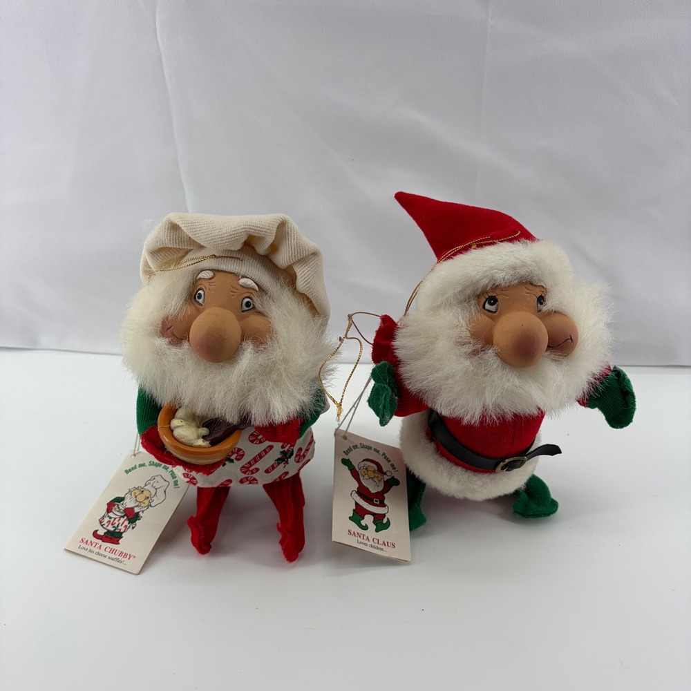 Vintage Santakins Santa Chubby Poseable Figures Santa's Best Marianna Mouse Set